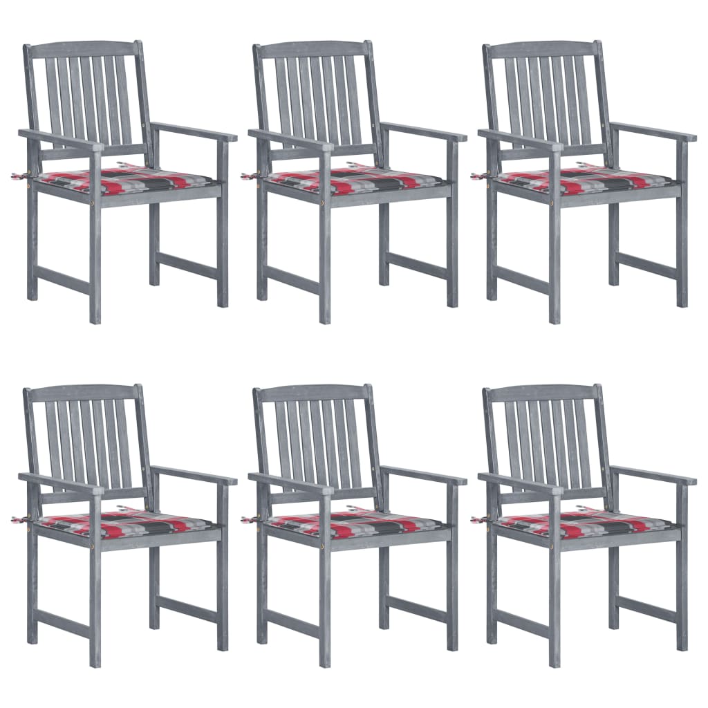 Tuinstoelen 6 St Met Kussens Massief Acaciahout Grijs 6