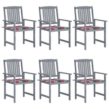 Tuinstoelen 6 St Met Kussens Massief Acaciahout Grijs 6