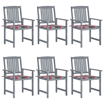 Tuinstoelen 6 St Met Kussens Massief Acaciahout Grijs 6