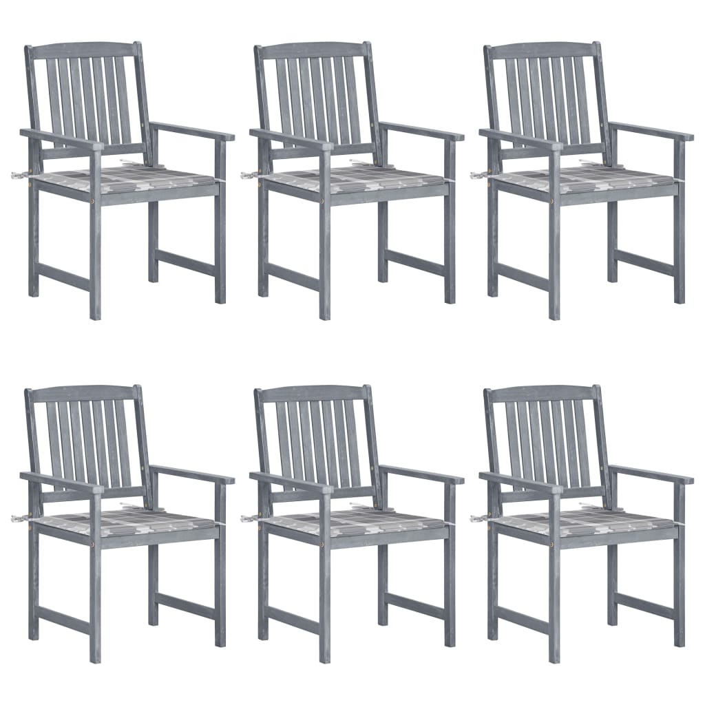 Tuinstoelen 6 St Met Kussens Massief Acaciahout Grijs 6