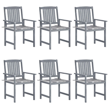 Tuinstoelen 6 St Met Kussens Massief Acaciahout Grijs 6