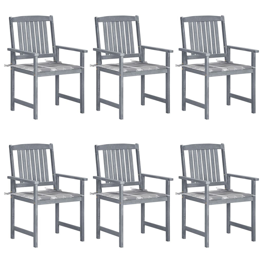 Tuinstoelen 6 St Met Kussens Massief Acaciahout Grijs 6
