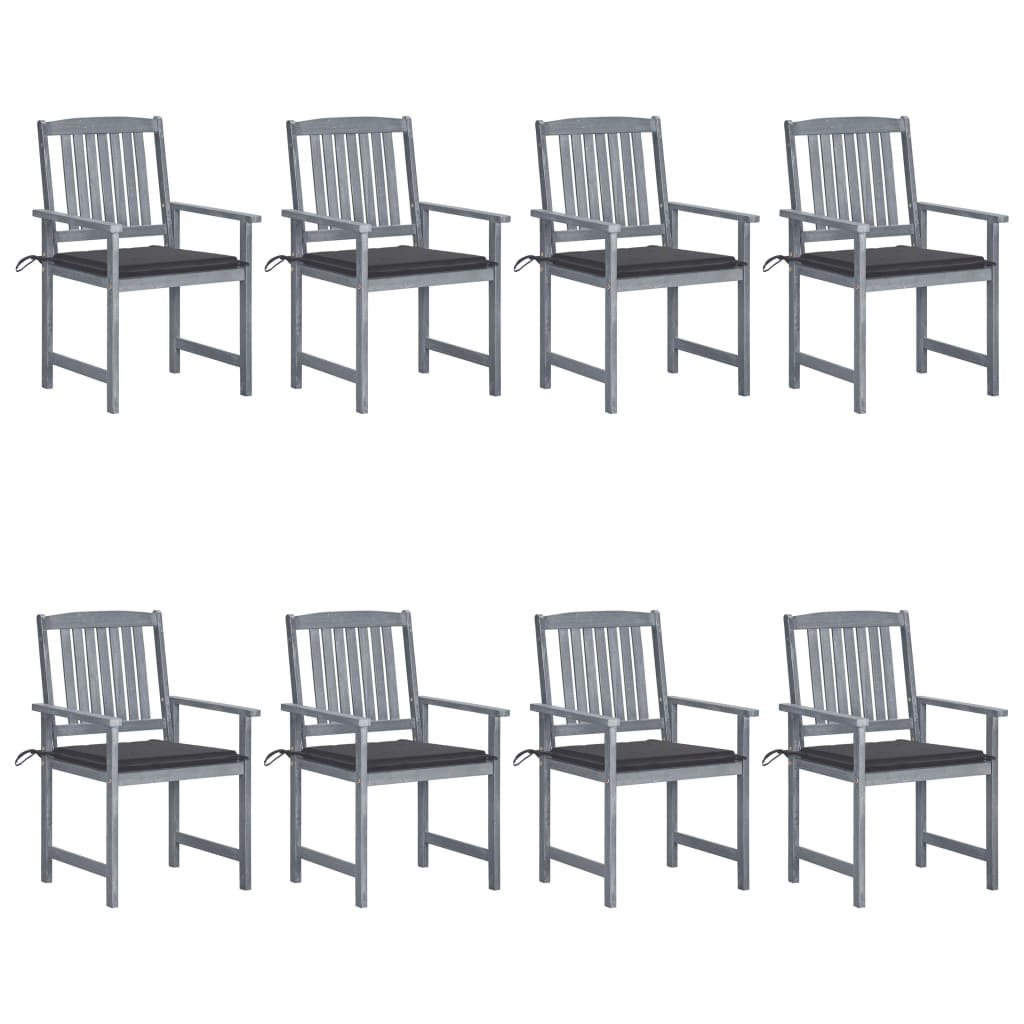 Tuinstoelen 8 St Met Kussens Massief Acaciahout Grijs Antraciet
