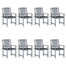 Tuinstoelen 8 St Met Kussens Massief Acaciahout Grijs Antraciet