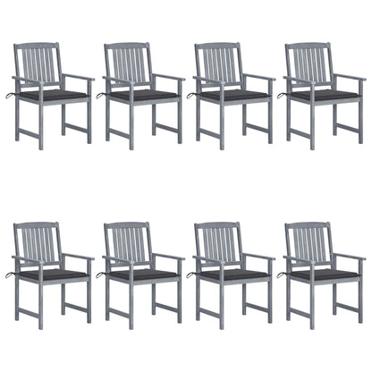 Tuinstoelen 8 St Met Kussens Massief Acaciahout Grijs Antraciet