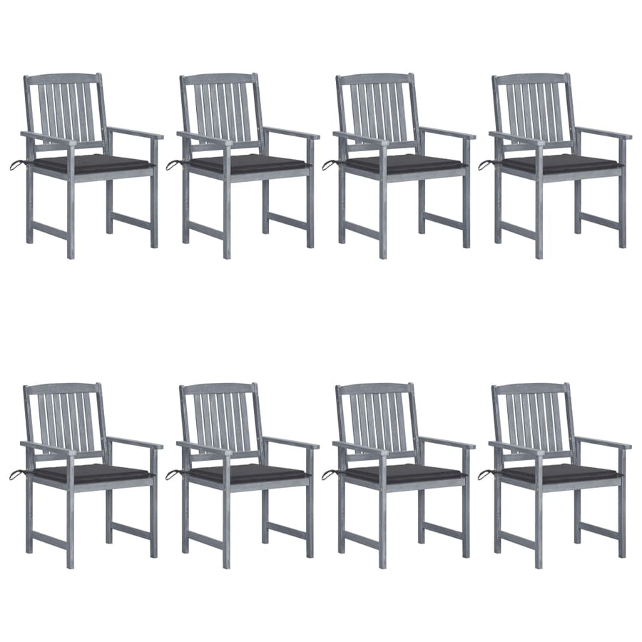 Tuinstoelen 8 St Met Kussens Massief Acaciahout Grijs Antraciet
