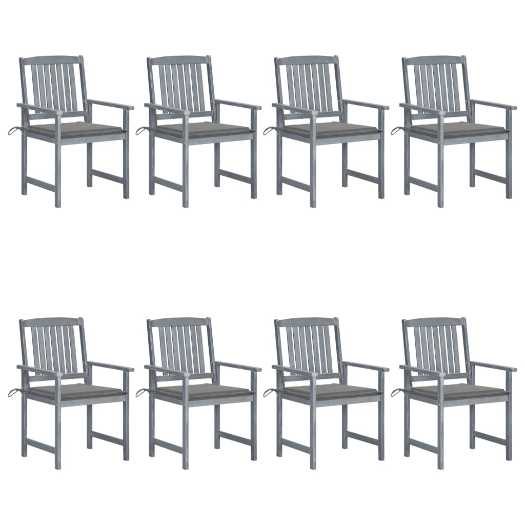 Tuinstoelen Met Kussens Massief Acaciahout 8 Grijs