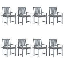 Tuinstoelen Met Kussens Massief Acaciahout 8 Grijs