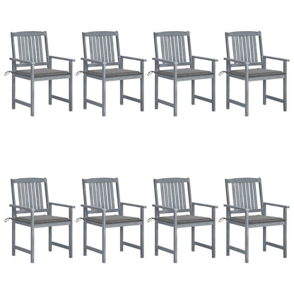 Tuinstoelen Met Kussens Massief Acaciahout 8 Grijs