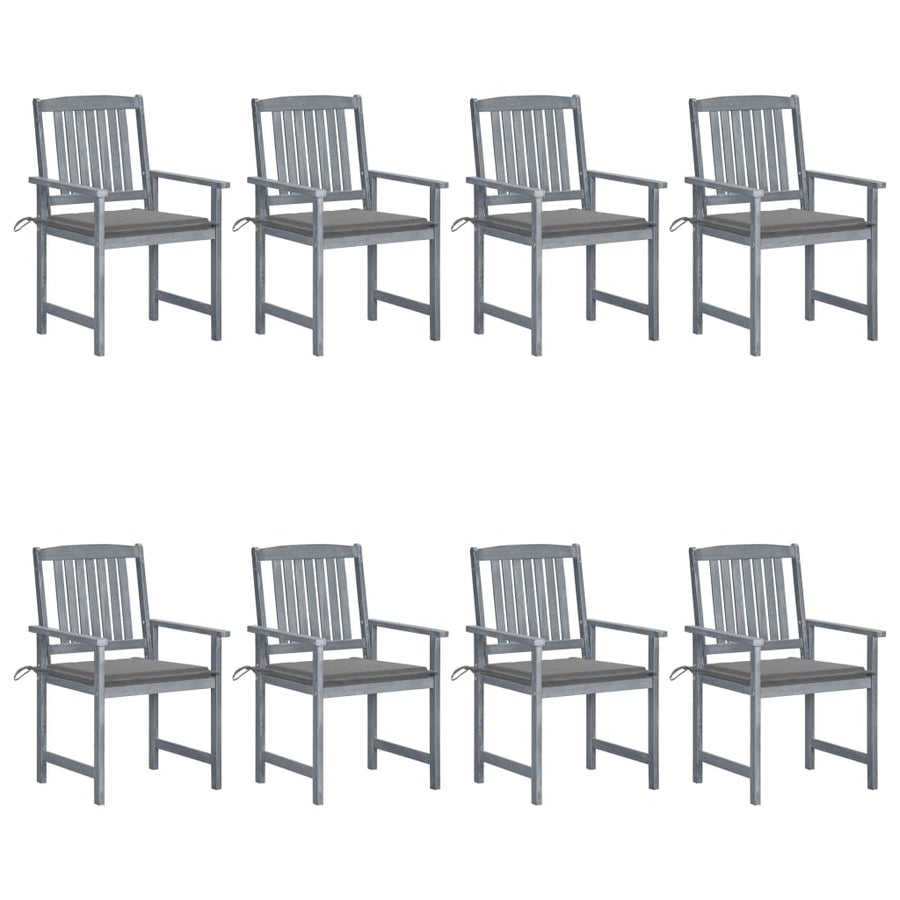 Tuinstoelen Met Kussens Massief Acaciahout 8 Grijs