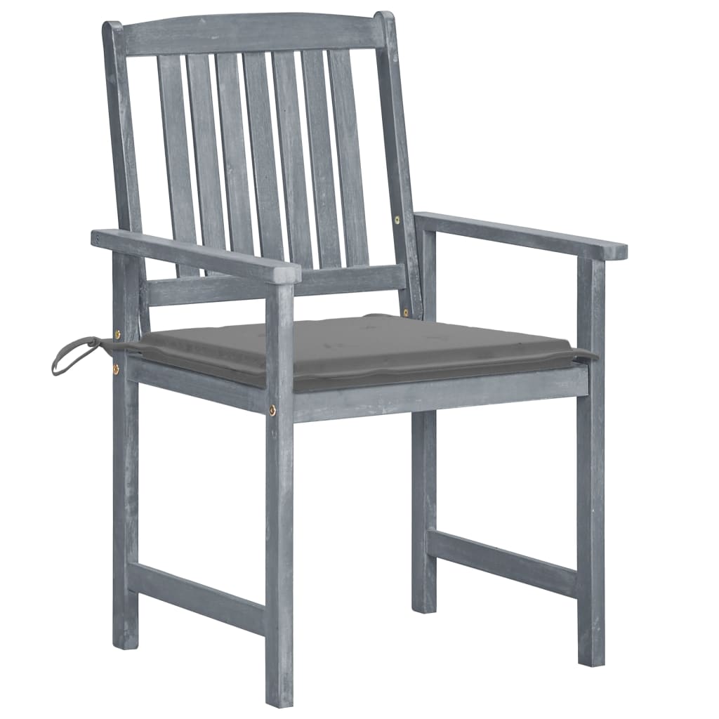 Tuinstoelen Met Kussens Massief Acaciahout 8 Grijs