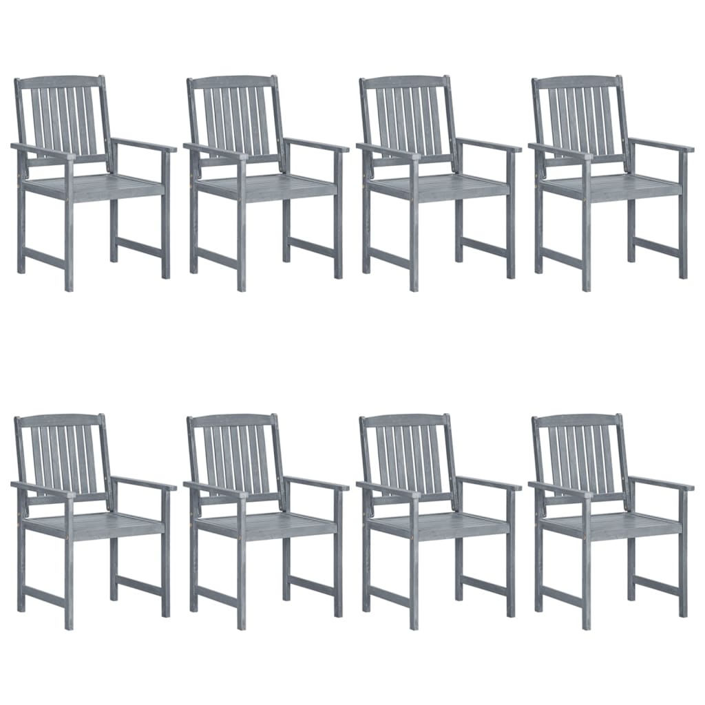 Tuinstoelen Met Kussens Massief Acaciahout 8 Grijs