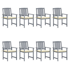 Tuinstoelen Met Kussens Massief Acaciahout Grijs 8 Crème