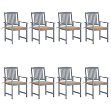 Tuinstoelen 8 St Met Kussens Massief Acaciahout Grijs 1 Beige