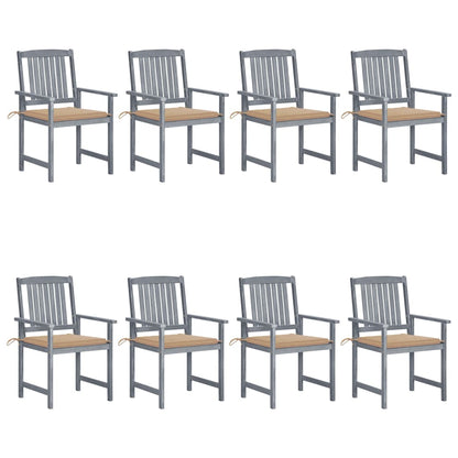 Tuinstoelen 8 St Met Kussens Massief Acaciahout Grijs 1 Beige