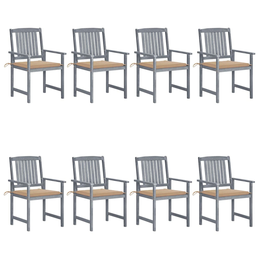 Tuinstoelen 8 St Met Kussens Massief Acaciahout Grijs 1 Beige