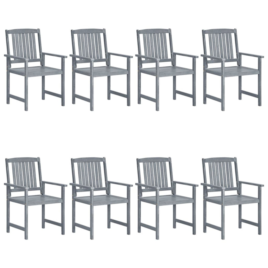 Tuinstoelen 8 St Met Kussens Massief Acaciahout Grijs 1 Beige