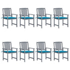 Tuinstoelen 8 st massief acaciahout grijs