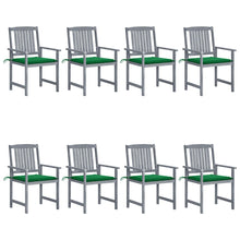 Tuinstoelen Met Kussens Massief Acaciahout Grijs 8 Groen