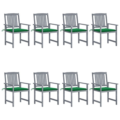 Tuinstoelen Met Kussens Massief Acaciahout Grijs 8 Groen