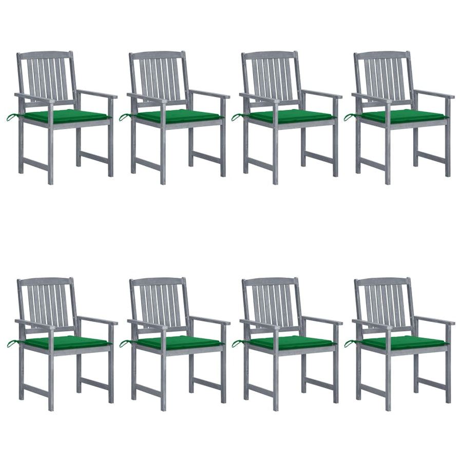 Tuinstoelen Met Kussens Massief Acaciahout Grijs 8 Groen