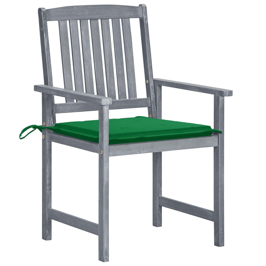 Tuinstoelen Met Kussens Massief Acaciahout Grijs 8 Groen