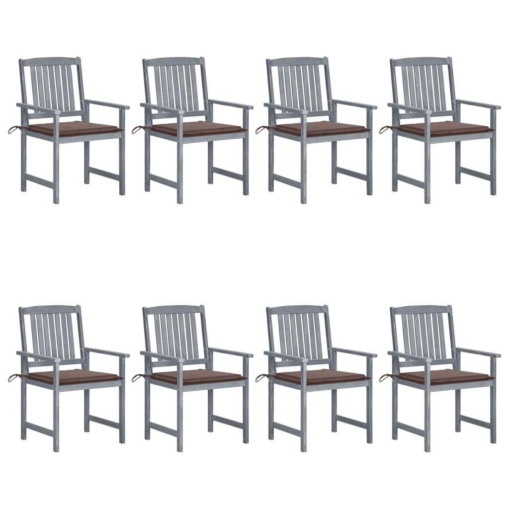 Tuinstoelen 8 St Met Kussens Massief Acaciahout Grijs Taupe