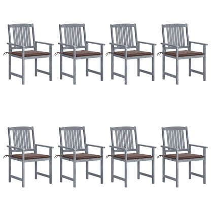 Tuinstoelen 8 St Met Kussens Massief Acaciahout Grijs Taupe