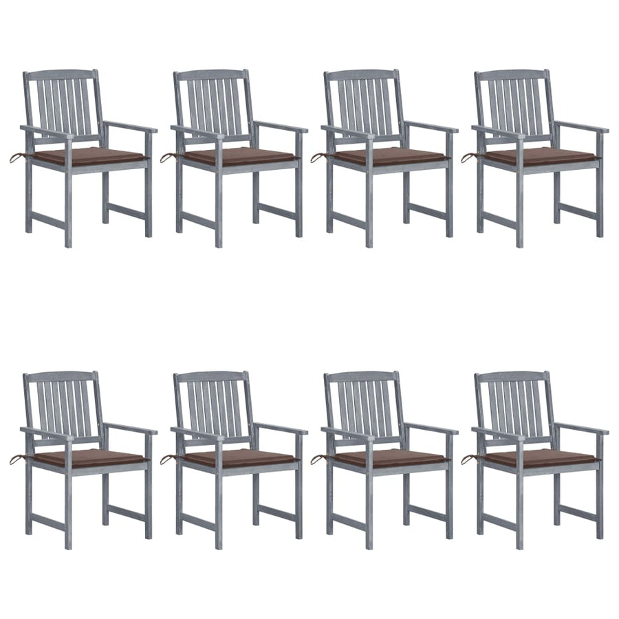 Tuinstoelen 8 St Met Kussens Massief Acaciahout Grijs Taupe