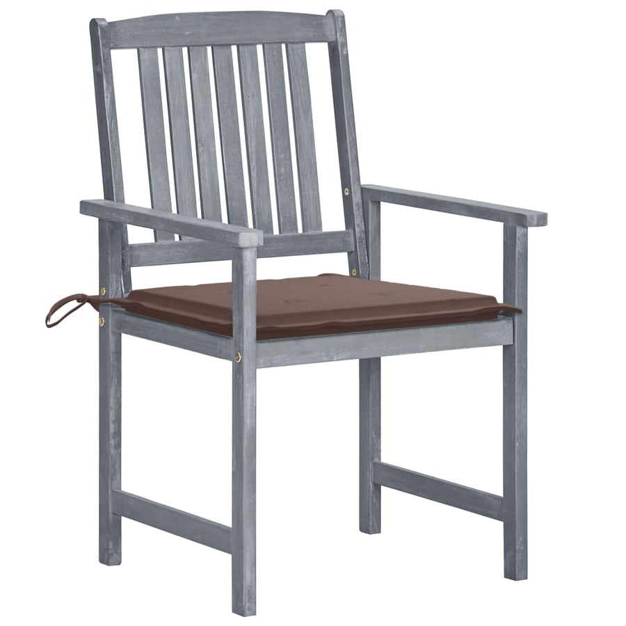 Tuinstoelen 8 St Met Kussens Massief Acaciahout Grijs Taupe