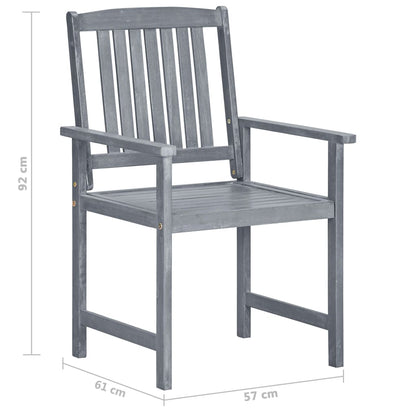 Tuinstoelen Met Kussens Massief Acaciahout Grijs 8 Wijnrood