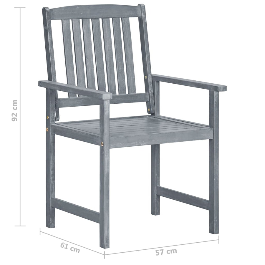 Tuinstoelen Met Kussens Massief Acaciahout Grijs 8 koningsblauw
