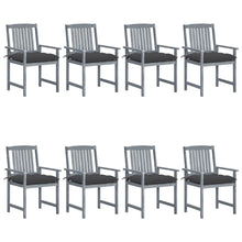 Tuinstoelen 8 St Met Kussens Massief Acaciahout Grijs Antraciet