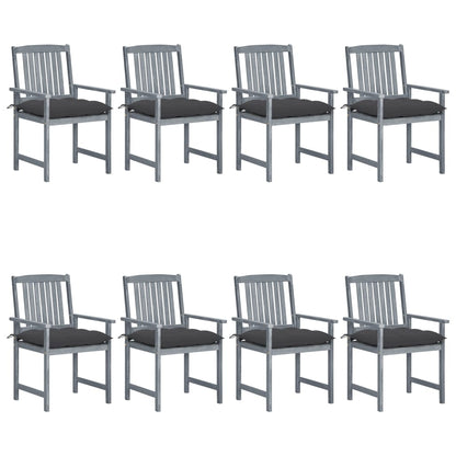 Tuinstoelen 8 St Met Kussens Massief Acaciahout Grijs Antraciet