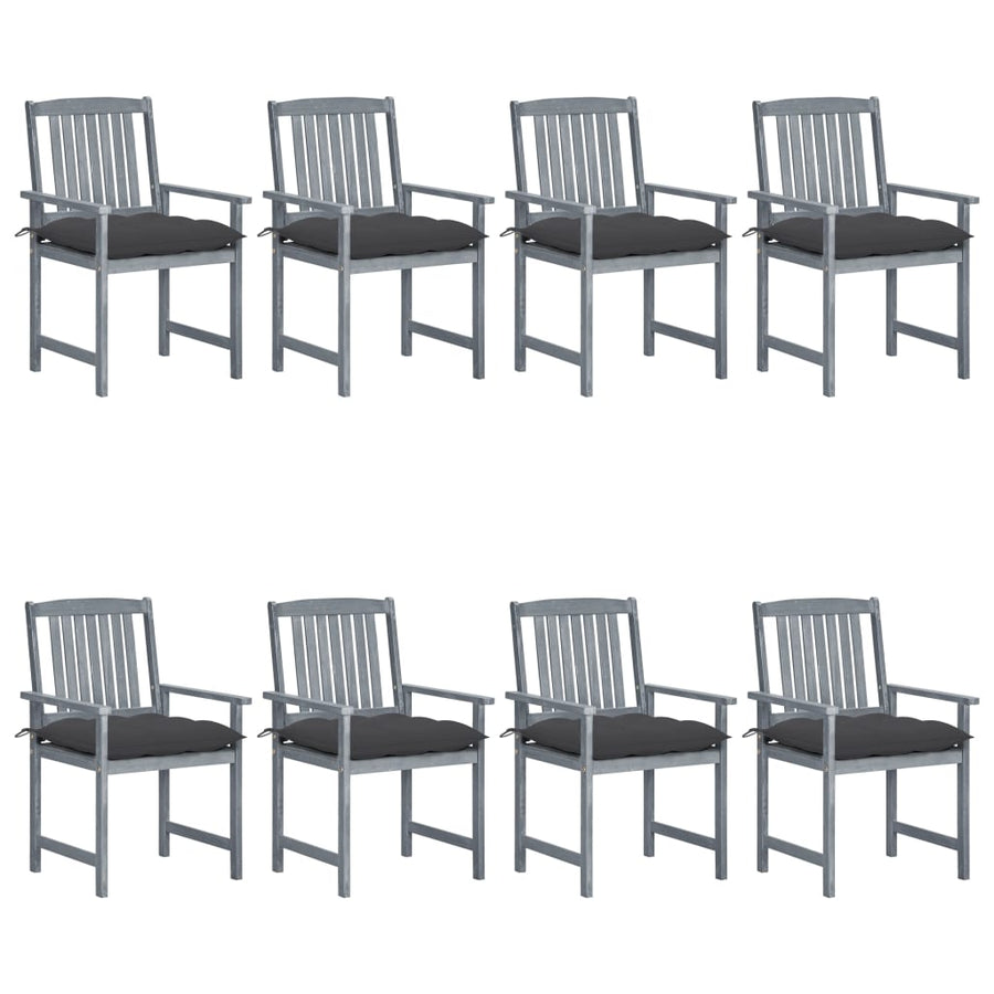Tuinstoelen 8 St Met Kussens Massief Acaciahout Grijs Antraciet