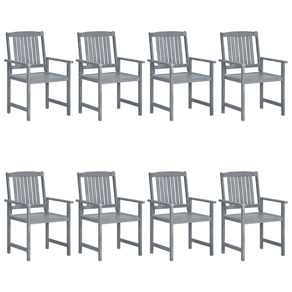Tuinstoelen 8 St Met Kussens Massief Acaciahout Grijs Antraciet