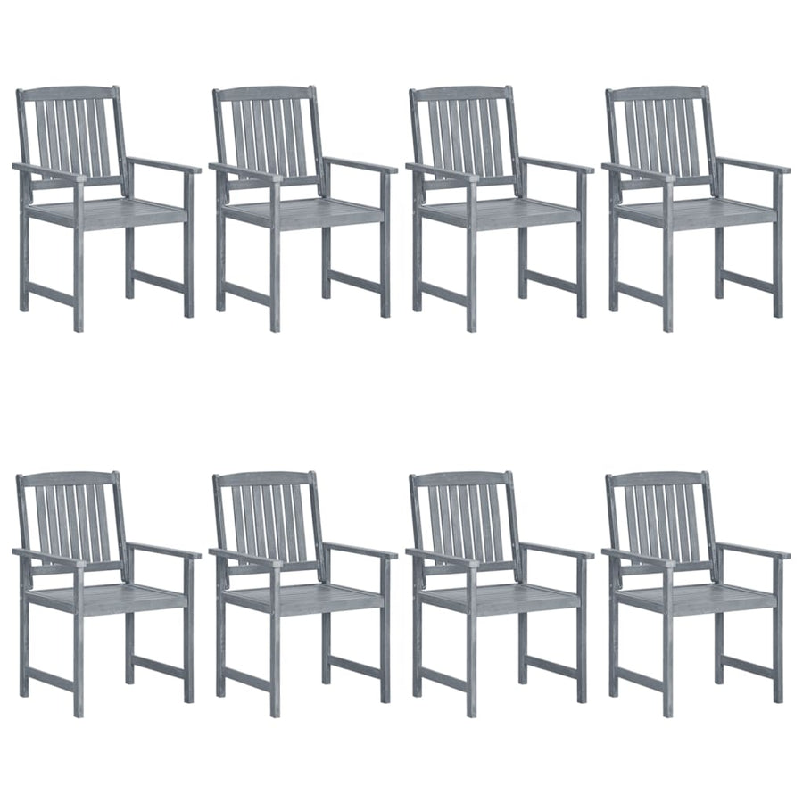 Tuinstoelen 8 St Met Kussens Massief Acaciahout Grijs Antraciet