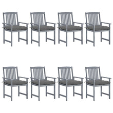 Tuinstoelen 8 St Met Kussens Massief Acaciahout Grijs
