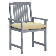 Tuinstoelen Met Kussens Massief Acaciahout Grijs 8 Crème