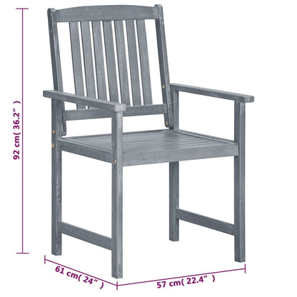Tuinstoelen Met Kussens Massief Acaciahout Grijs 8 Crème