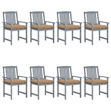 Tuinstoelen 8 St Met Kussens Massief Acaciahout Grijs Beige