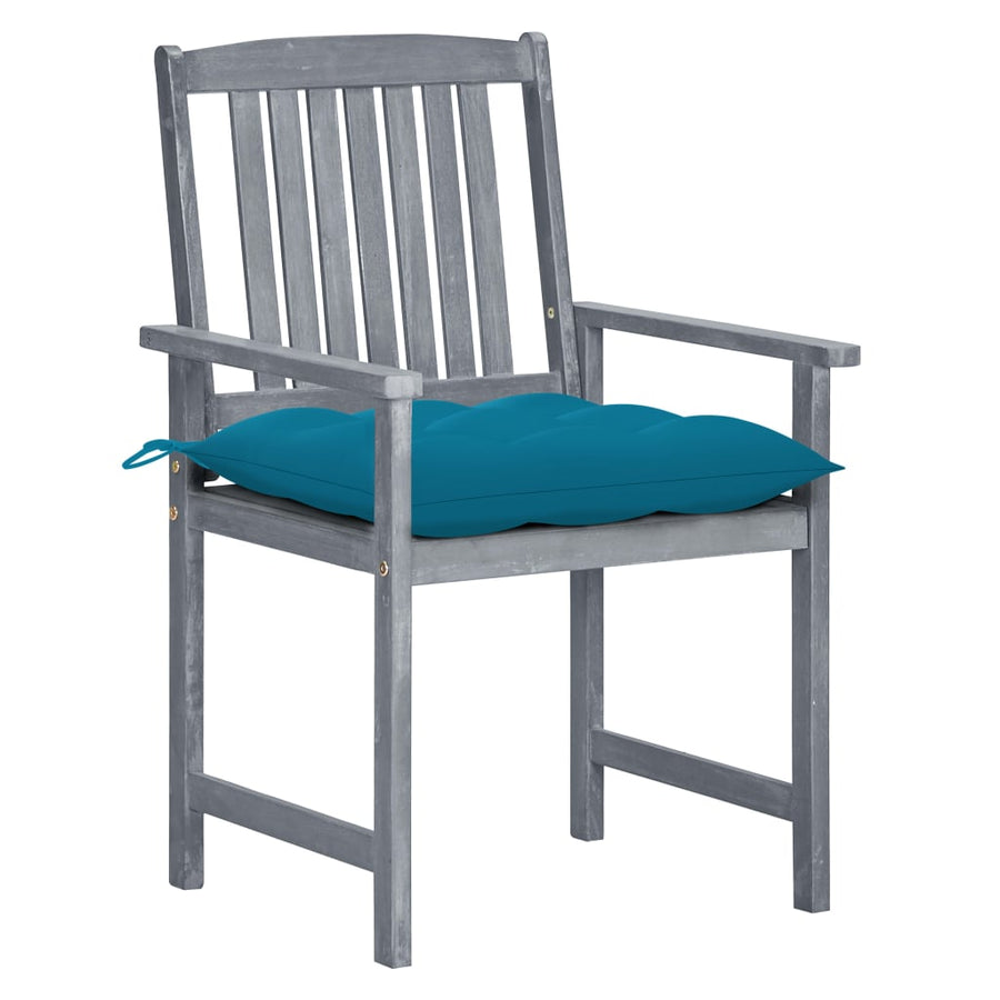 Tuinstoelen Met Kussens Massief Acaciahout Grijs 8 Blauw