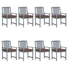 Tuinstoelen 8 St Met Kussens Massief Acaciahout Grijs 1 Taupe