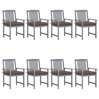 Tuinstoelen 8 St Met Kussens Massief Acaciahout Grijs 1 Taupe