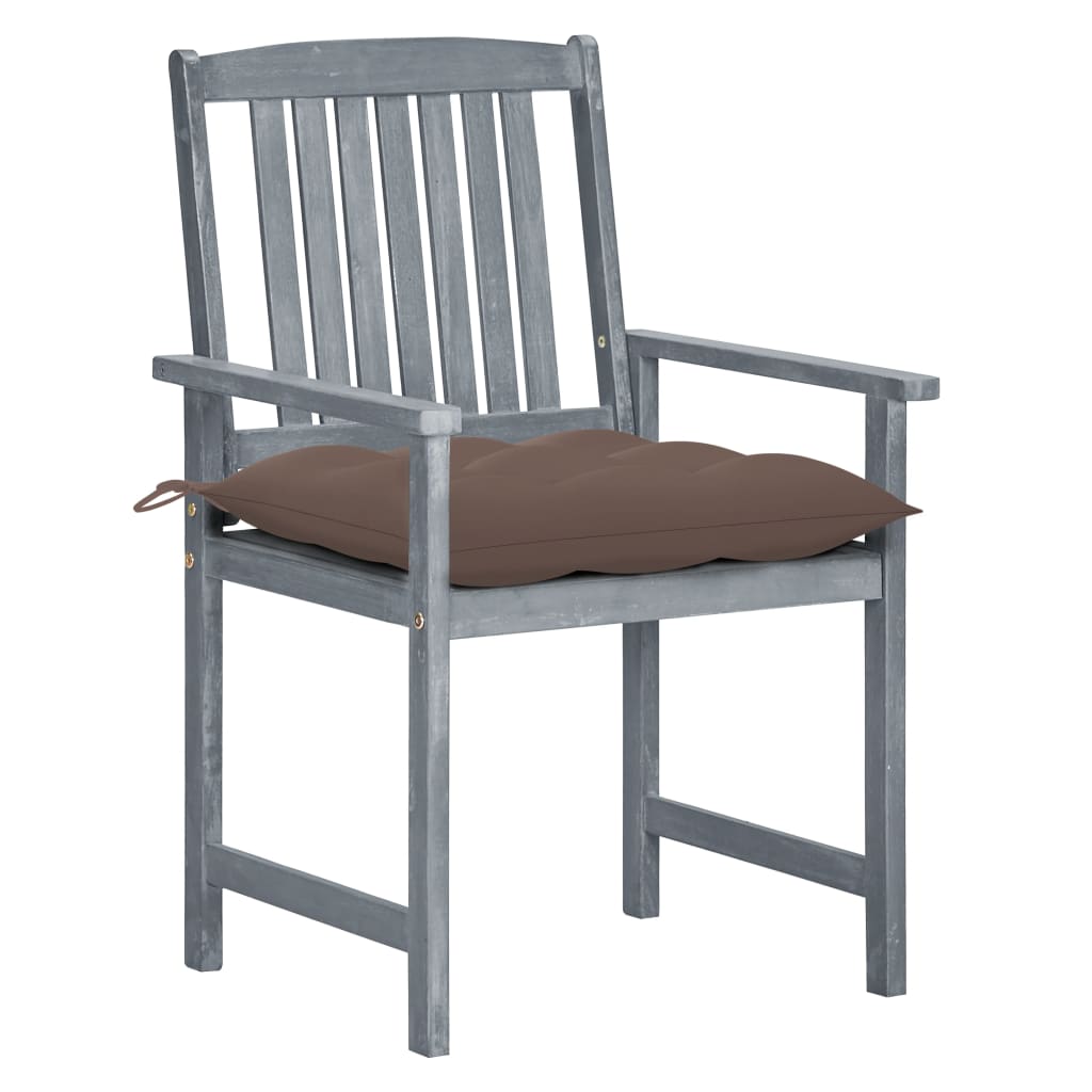 Tuinstoelen 8 St Met Kussens Massief Acaciahout Grijs 1 Taupe