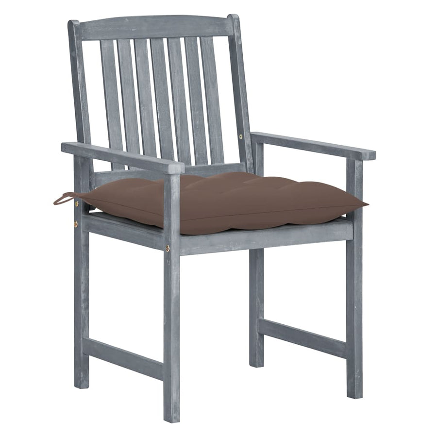 Tuinstoelen 8 St Met Kussens Massief Acaciahout Grijs 1 Taupe