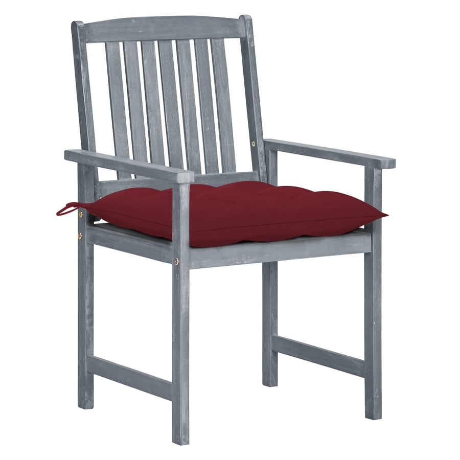 Tuinstoelen 8 St Met Kussens Massief Acaciahout Grijs Wijnrood