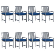 Tuinstoelen 8 st massief acaciahout grijs