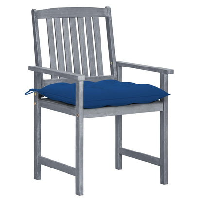 Tuinstoelen 8 St Met Kussens Massief Acaciahout Grijs koningsblauw