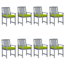 Tuinstoelen 8 St Met Kussens Massief Acaciahout Grijs Heldergroen